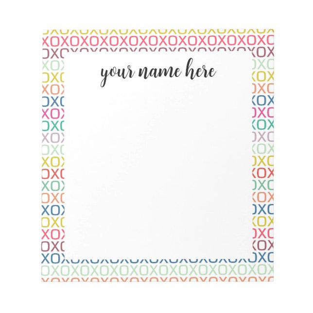 Personalized Hugs and Kisses Notepad (Front)