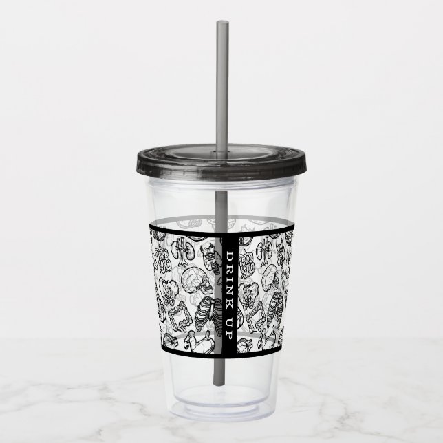 Personalized Human Biology Anatomy Science Drink Acrylic Tumbler (Right)