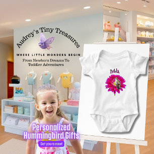 Personalized Hummingbird Baby Bodysuit