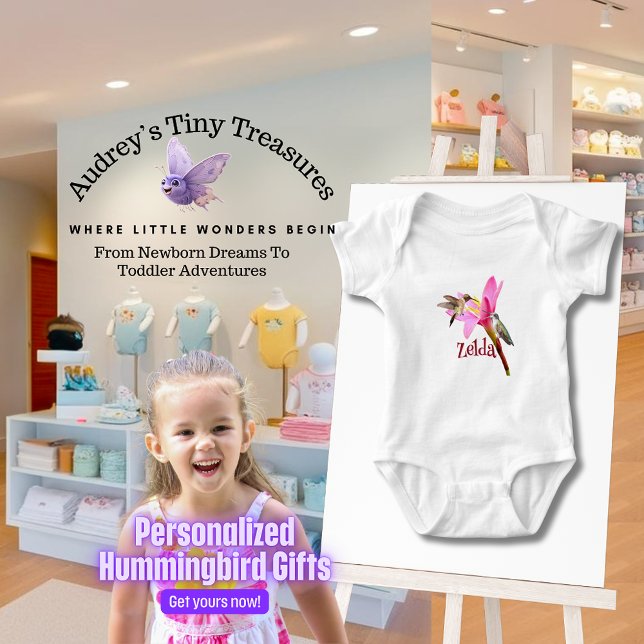 Personalized Hummingbird Baby Bodysuit (Creator Uploaded)