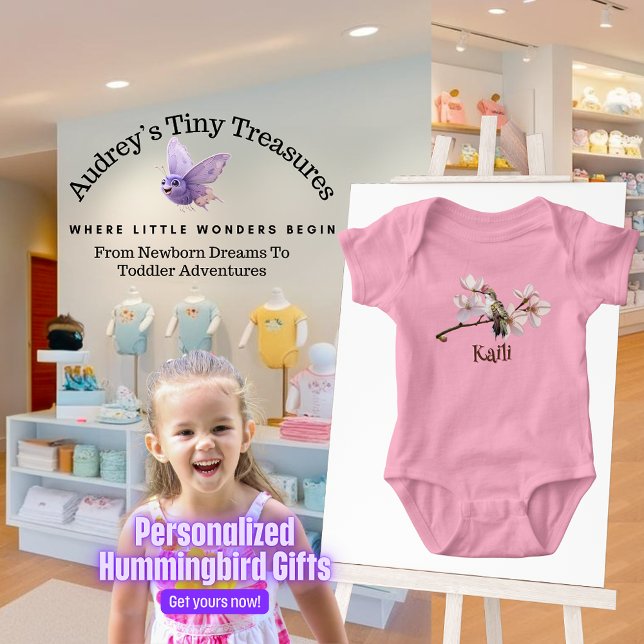 Personalized Hummingbird Baby Bodysuit (Creator Uploaded)