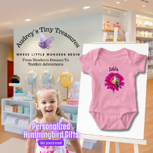 Personalized Hummingbird Baby Bodysuit