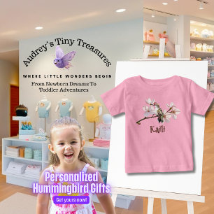 Personalized Hummingbird Baby T-Shirt