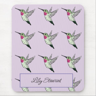 Personalized Hummingbird Lavender Mousepad