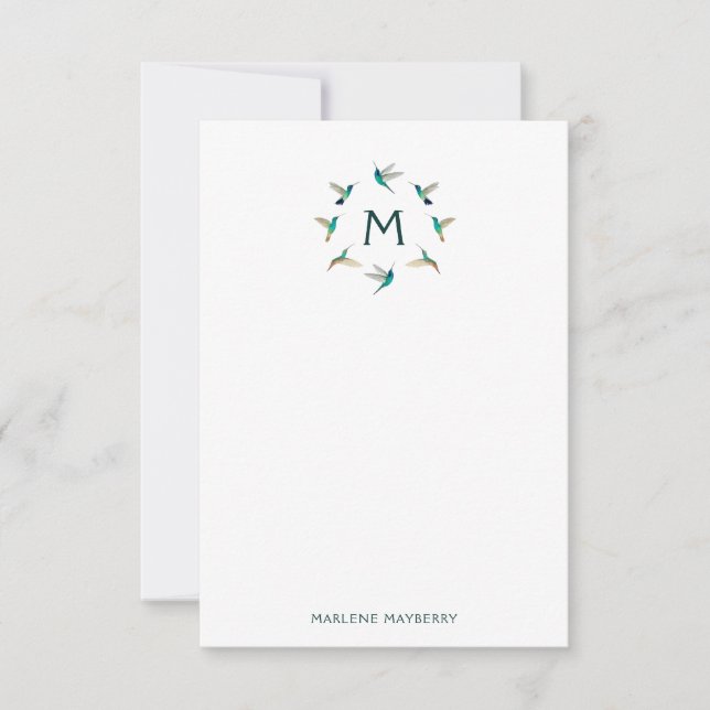Personalized Hummingbird Note Card (Front)