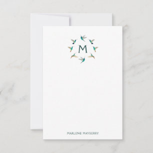 Personalized Hummingbird Note Card