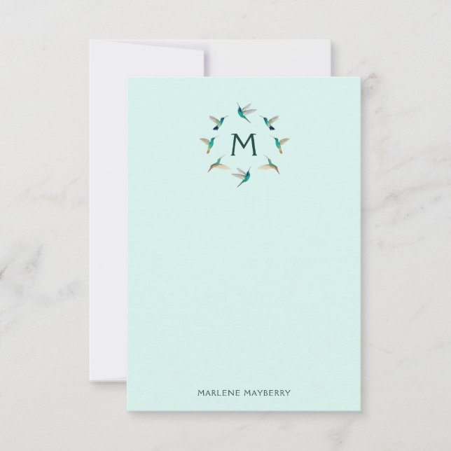 Personalized Hummingbird Note Card (Front)