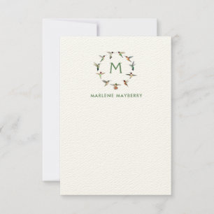 Personalized Hummingbird Note Card