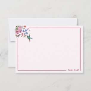 Personalized Hummingbird Note Cards 3.5 x 5