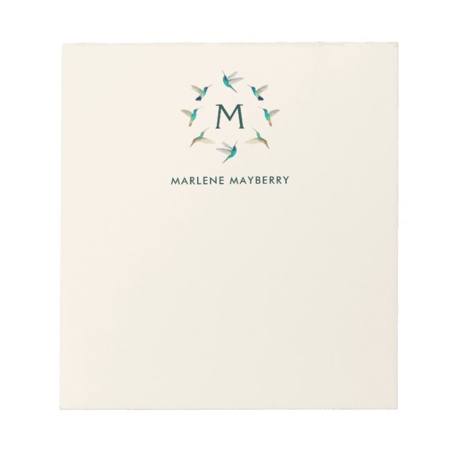 Personalized Hummingbird Notepad (Front)