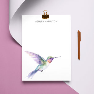 Personalized Hummingbird Watercolor Card