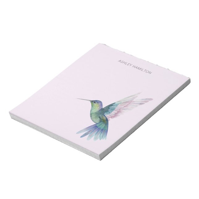 Personalized Hummingbird Watercolor Notepad (Rotated)