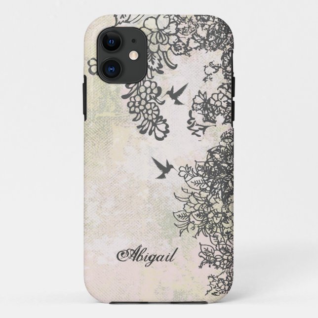 Personalized Hummingbirds & Flowers iPhone 5 Case (Back)