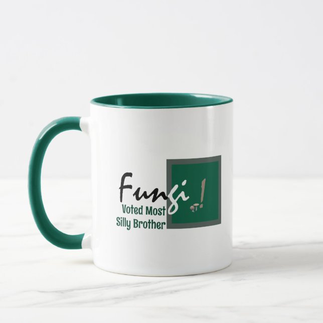 Personalized Humourous Brother, Fungus Mushroom Pu Mug (Left)