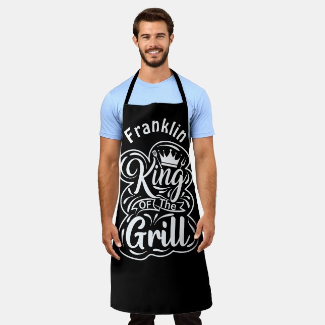 Personalized Humourous Fathers Day BBQ Chef  Apron (Worn)