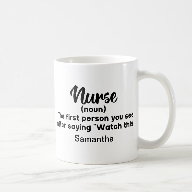 Personalized Humourous Nurse Definition  Coffee Mu Mug (Right)