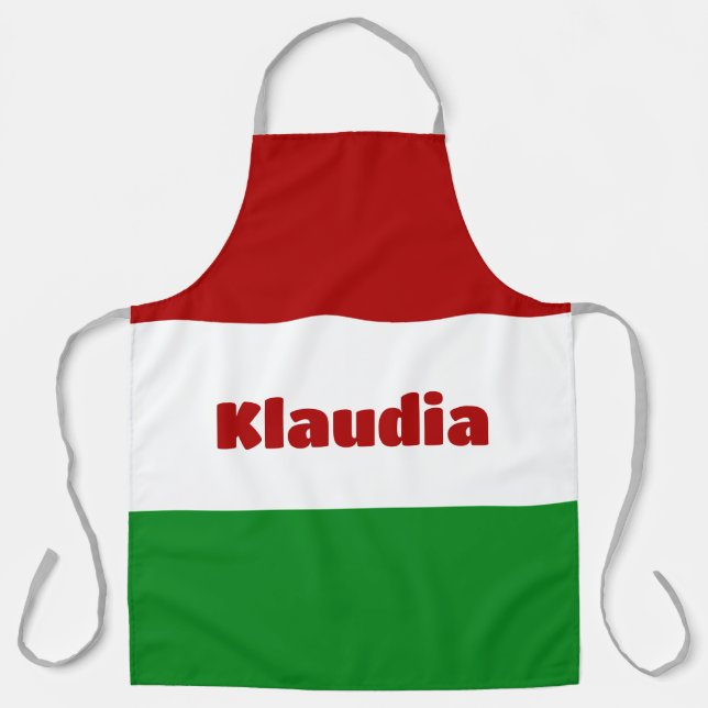 Personalized Hungarian Flag Apron (Front)