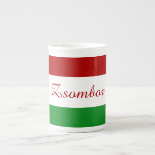 Personalized Hungarian Flag Bone China Mug