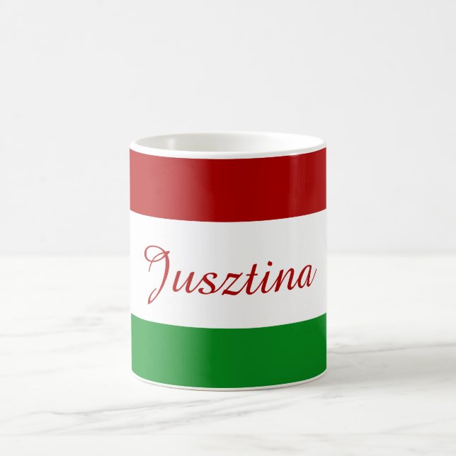 Personalized Hungarian Flag Coffee Mug (Center)