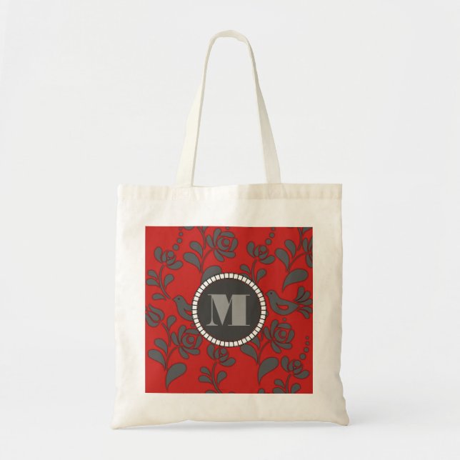 Personalized Hungarian Folk Art Tote Bag (Front)