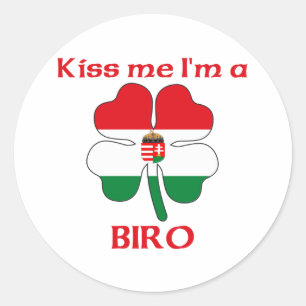 Personalized Hungarian Kiss Me I'm Biro Classic Round Sticker
