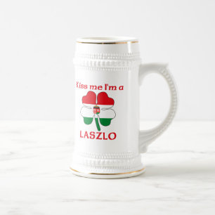 Personalized Hungarian Kiss Me I'm Laszlo Beer Stein