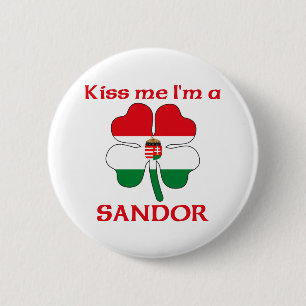 Personalized Hungarian Kiss Me I'm Sandor 2 Inch Round Button