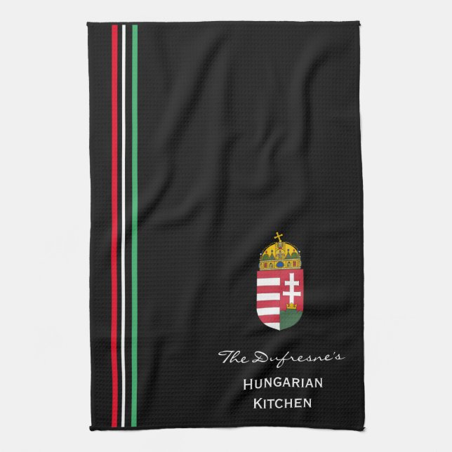 Personalized Hungarian Kitchen w/Coat of Arms Towel (Vertical)