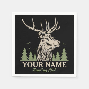 Personalized Hunter Deer Elk Antler Hunting Club  Napkin