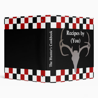 Personalized Hunter's Chequerboard Recipe Cookbook Binder
