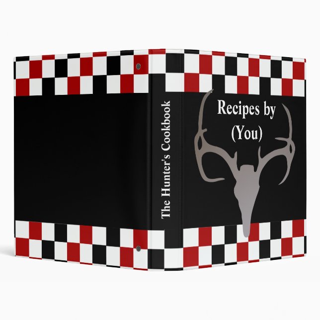 Personalized Hunter's Chequerboard Recipe Cookbook Binder (Background)