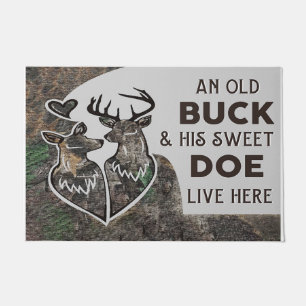Personalized Hunting Couple Doormat   An Old Buck