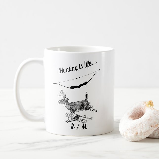 Personalized Hunting Is Life 3 Coffee Mug (With Donut)