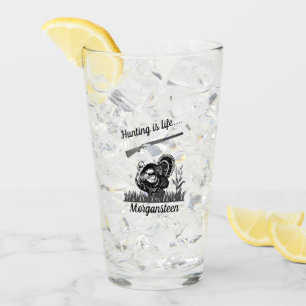 Personalized Hunting Is Life Turkey and Shotgun Glass