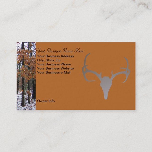 Personalized Hunting Theme Camo Deer Business Card (Front)