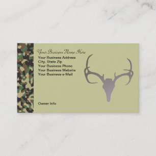 Personalized Hunting Theme Camo Deer Business Card