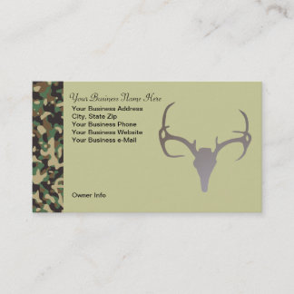 Personalized Hunting Theme Camo Deer Business Card