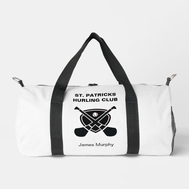 Personalized Hurling / Camogie (White) Gear Duffle Bag (Front)