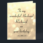 Personalized Husband Birthday Card<br><div class="desc">Stylish personalized Birthday Greeting Card for Husband</div>