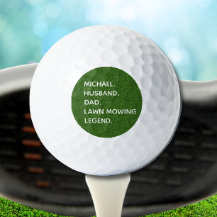 Personalized Husband Dad Lawn Mowing Legend Golf Balls