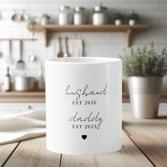 Personalized Husband & Daddy EST Year Gift Large Coffee Mug (Creator Uploaded)