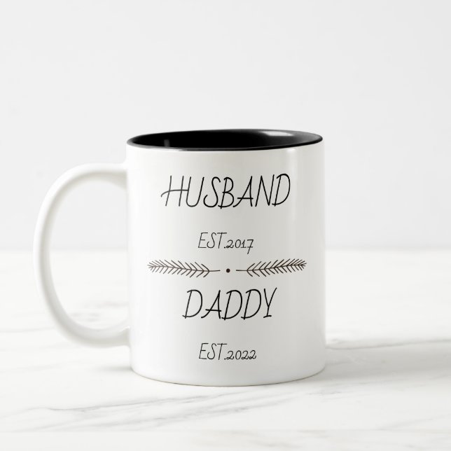 Personalized Husband Daddy - New Dad Gift Two-Tone Coffee Mug (Left)