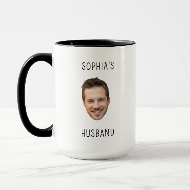 Personalized Husband Gift Fiancé Photo Face Gift Mug (Left)