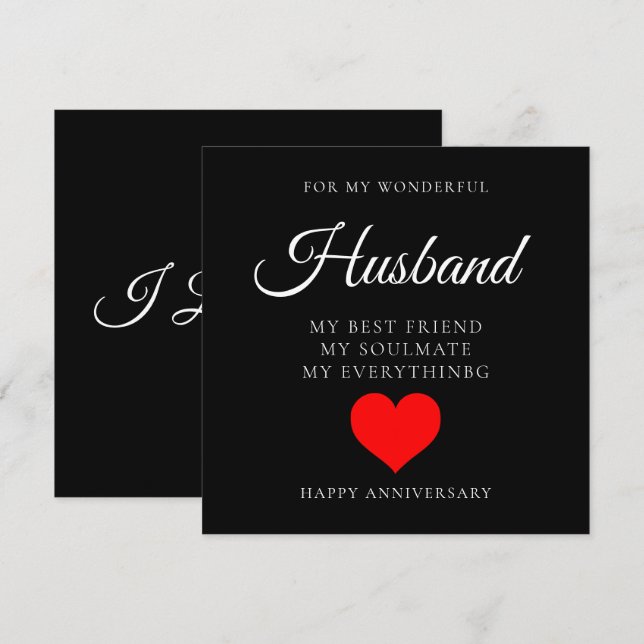  Personalized Husband Wedding Anniversary Card (Front/Back)