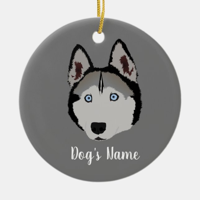Personalized Husky Ceramic Ornament (Front)