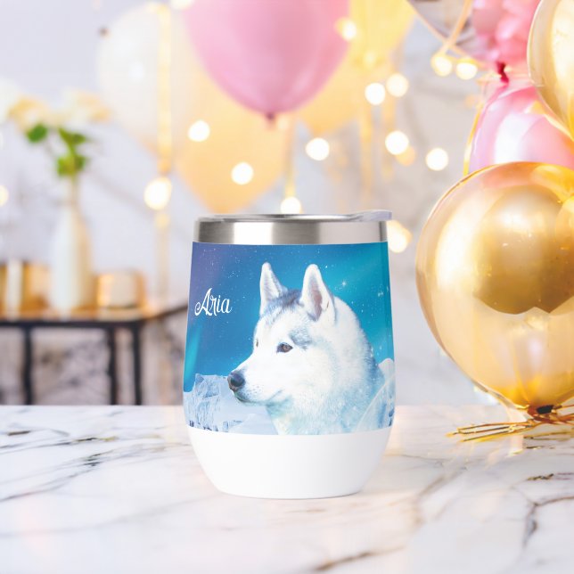 Personalized Husky dog with mountains   (Bachelor Party)