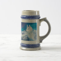 Personalized Husky dog with mountains