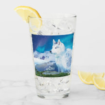 Personalized Husky dog with mountains  