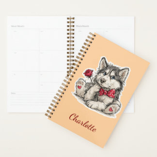 Personalized Husky with Custom Name Planner