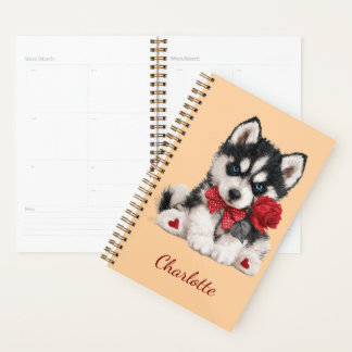 Personalized Husky with Custom Name Planner